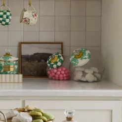 Cookie Jar with Emerald English Garden Lid