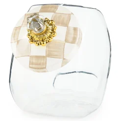 Cookie Jar with Mocha Check Lid