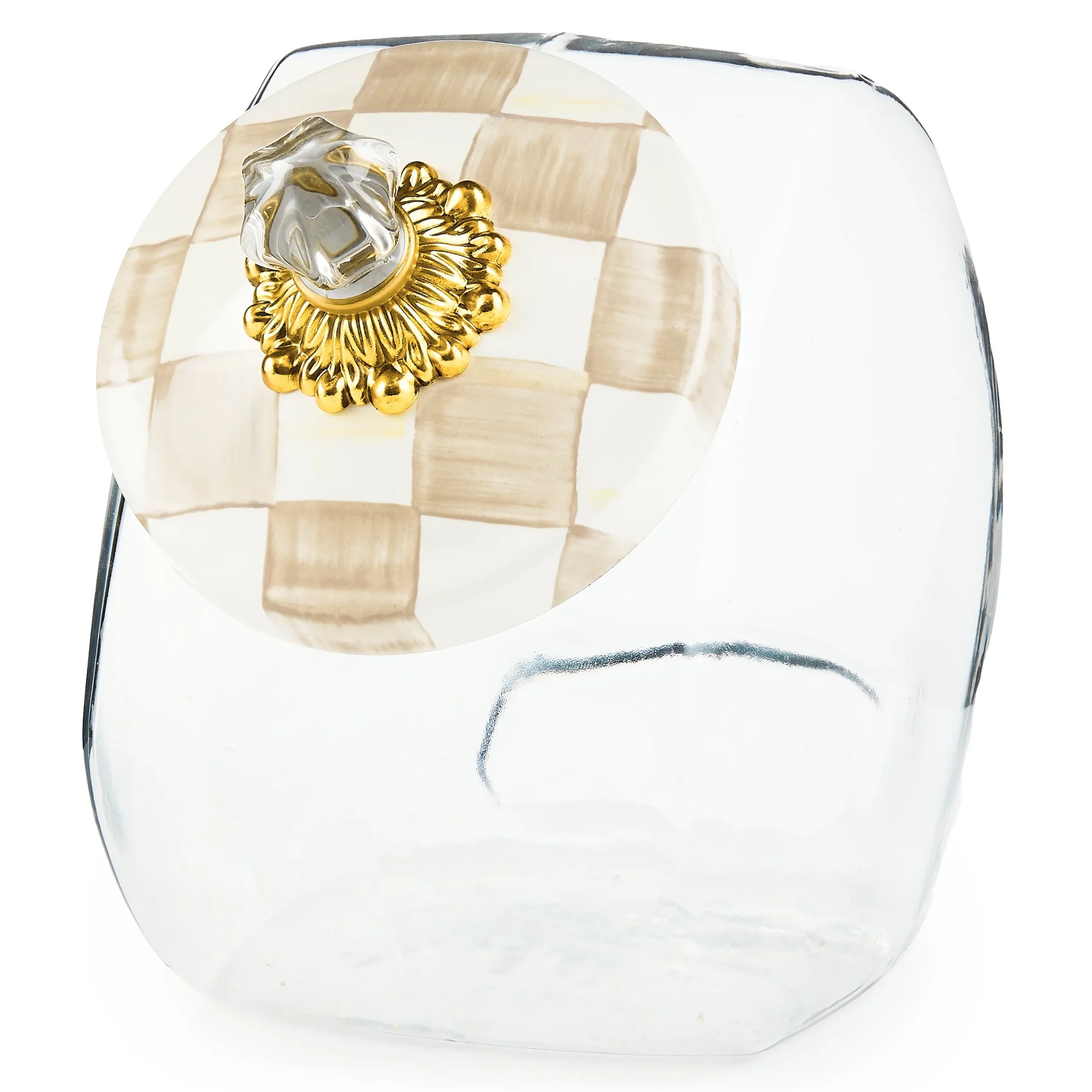Cookie Jar with Mocha Check Lid