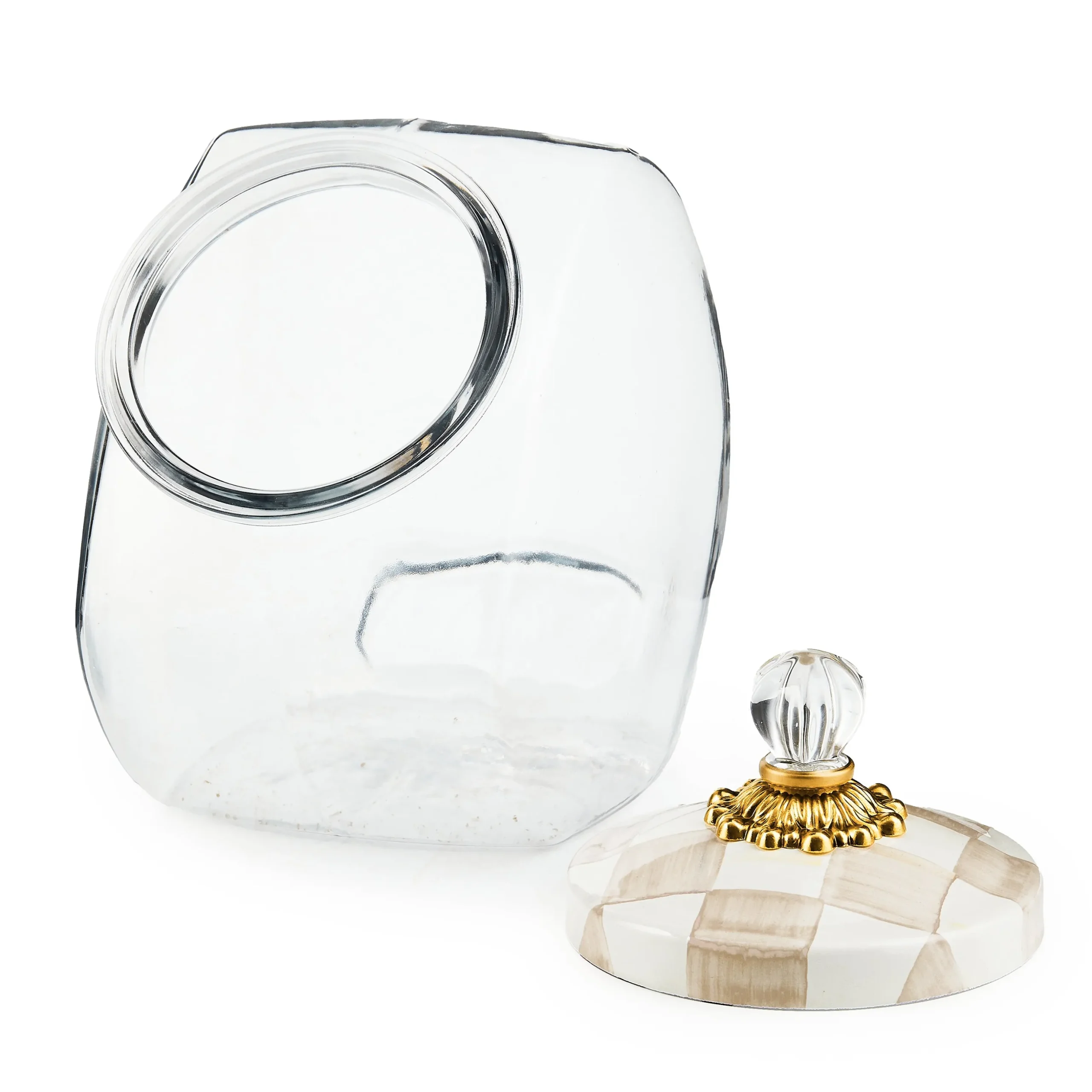 Cookie Jar with Mocha Check Lid