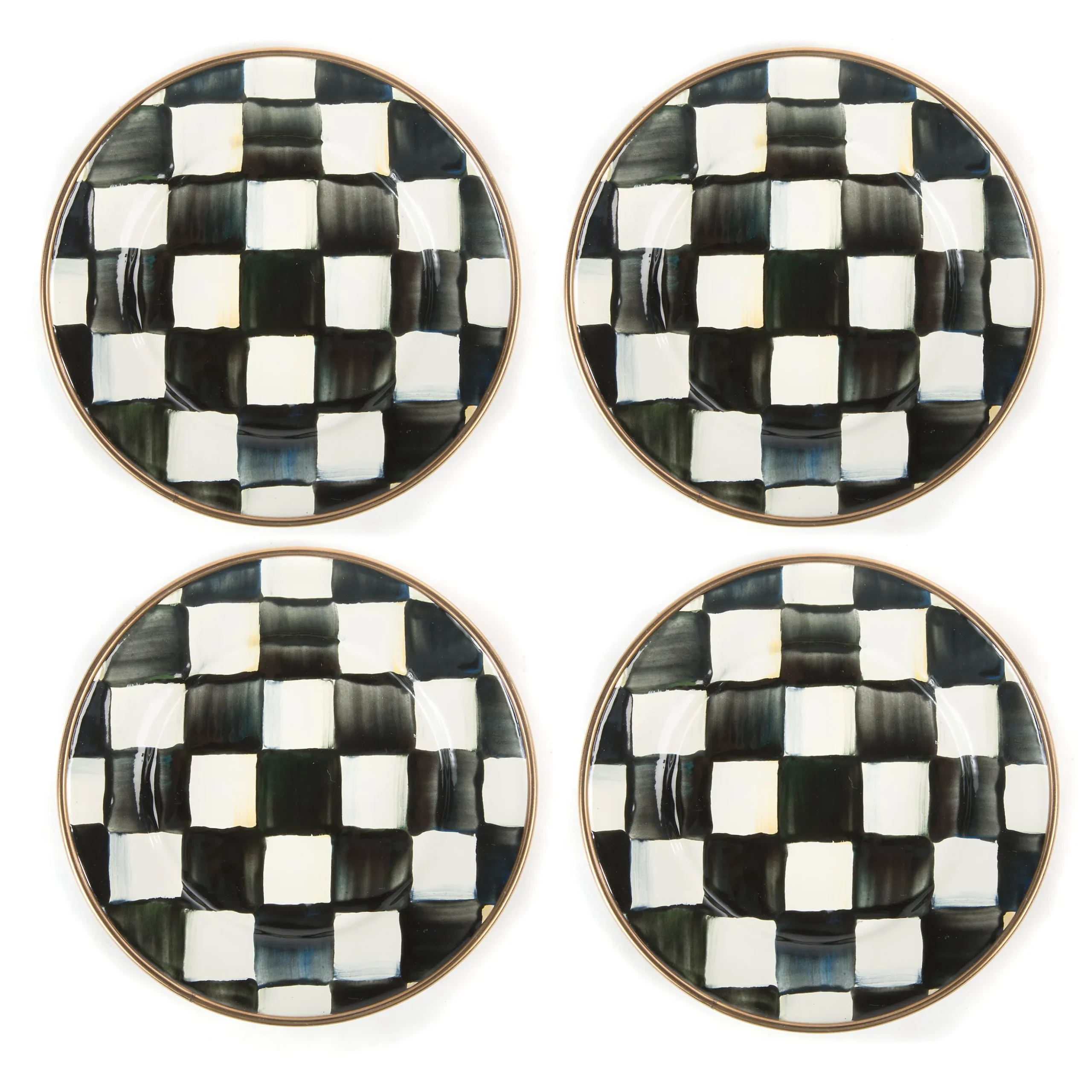 Courtly Check Appetizer Plates, Set of 4
