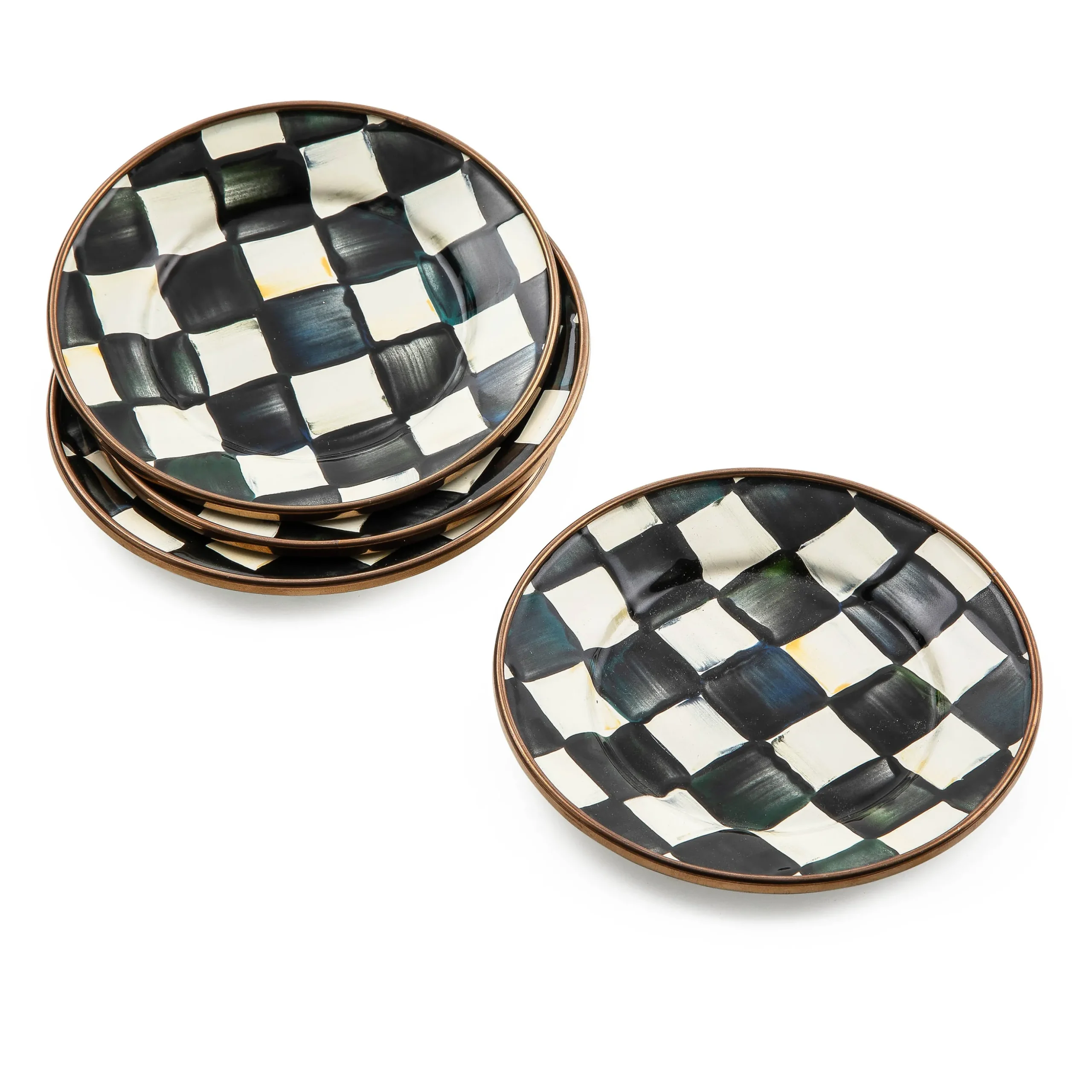 Courtly Check Appetizer Plates, Set of 4