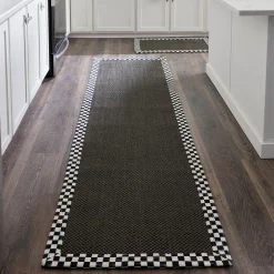 Courtly Check Black Sisal 2'6" x 9' Runner