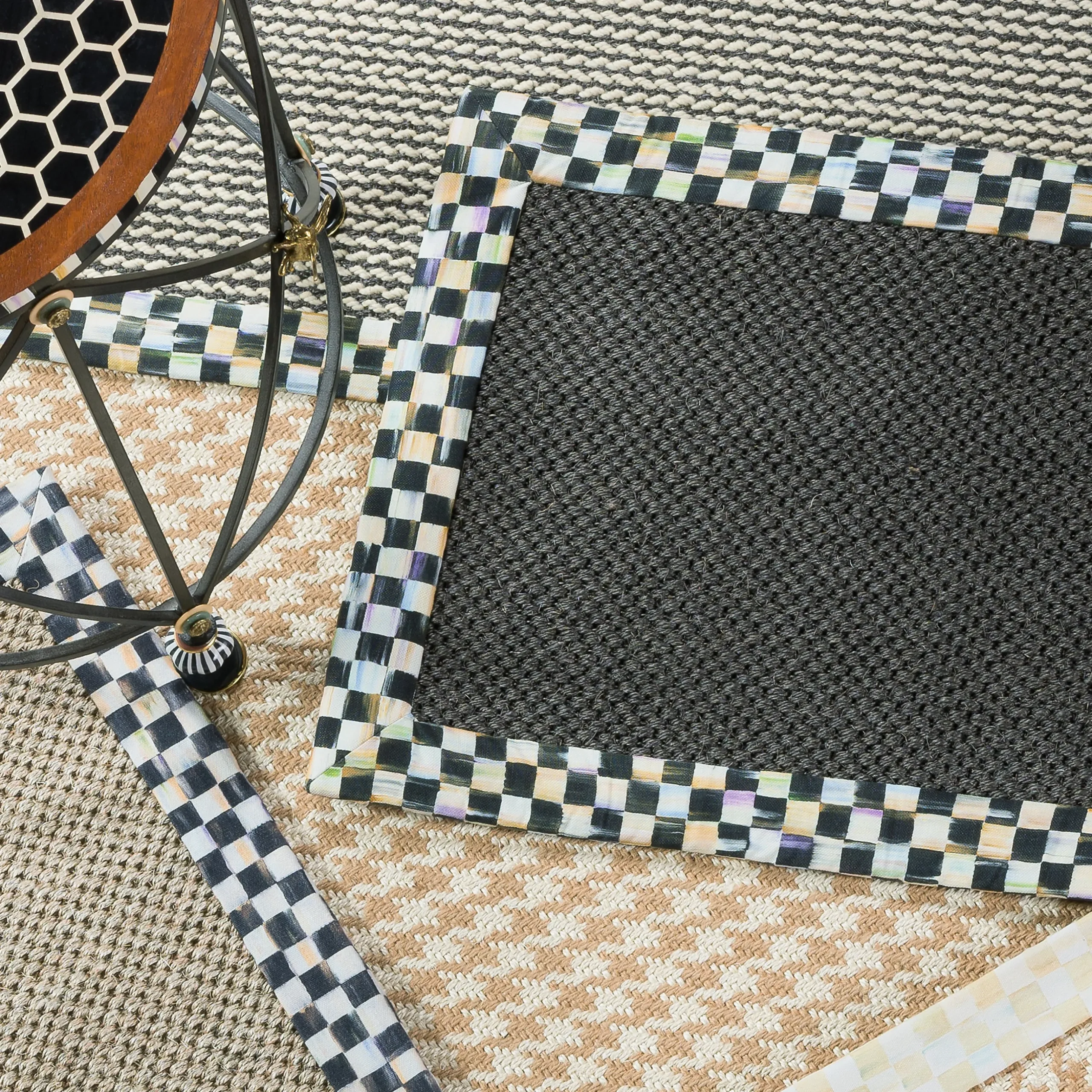 Courtly Check Black Sisal 2'6" x 9' Runner