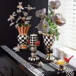 Courtly Check Black Table Runner