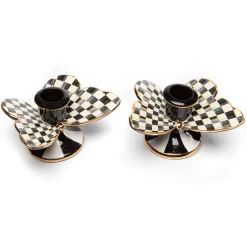 Courtly Check Butterfly Candle Holders, Set of 2