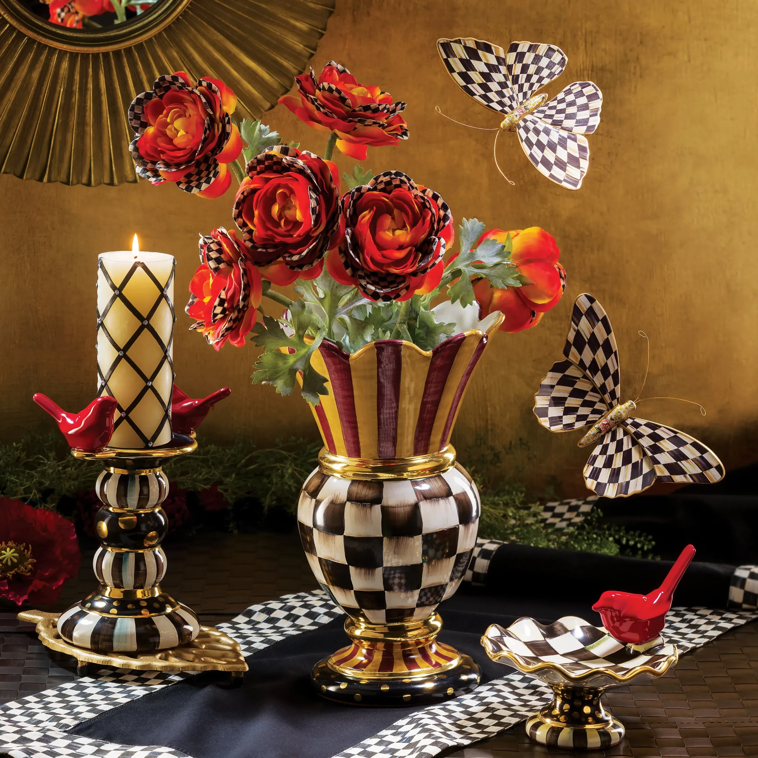 Courtly Check Butterfly Duo Wall Decor