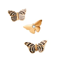 Courtly Check Butterfly Magnets, Set of 3