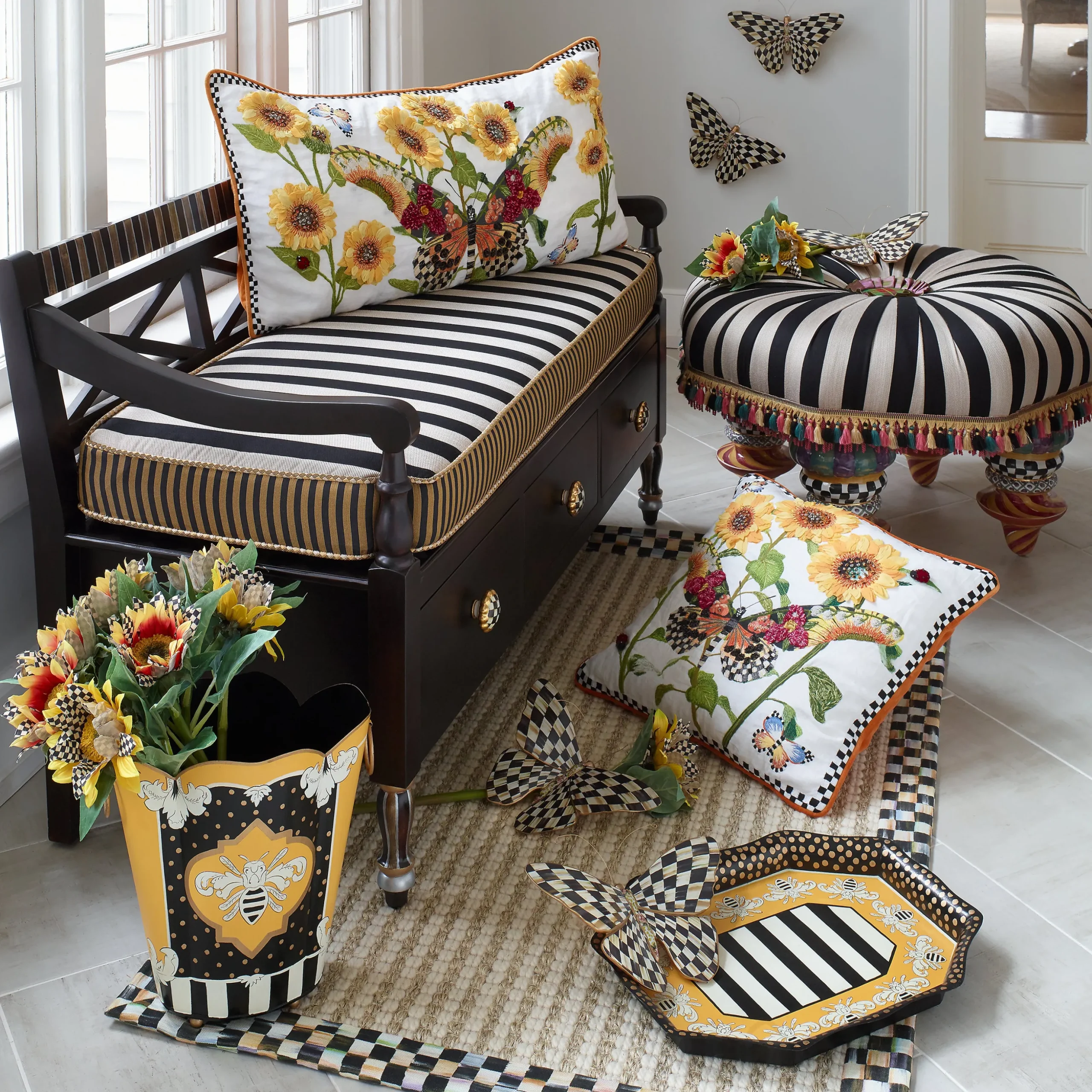 Courtly Check Butterfly Wall Decor