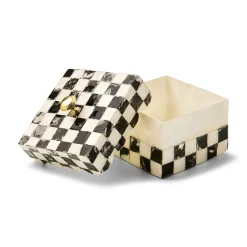 Courtly Check Capiz Scalloped Box
