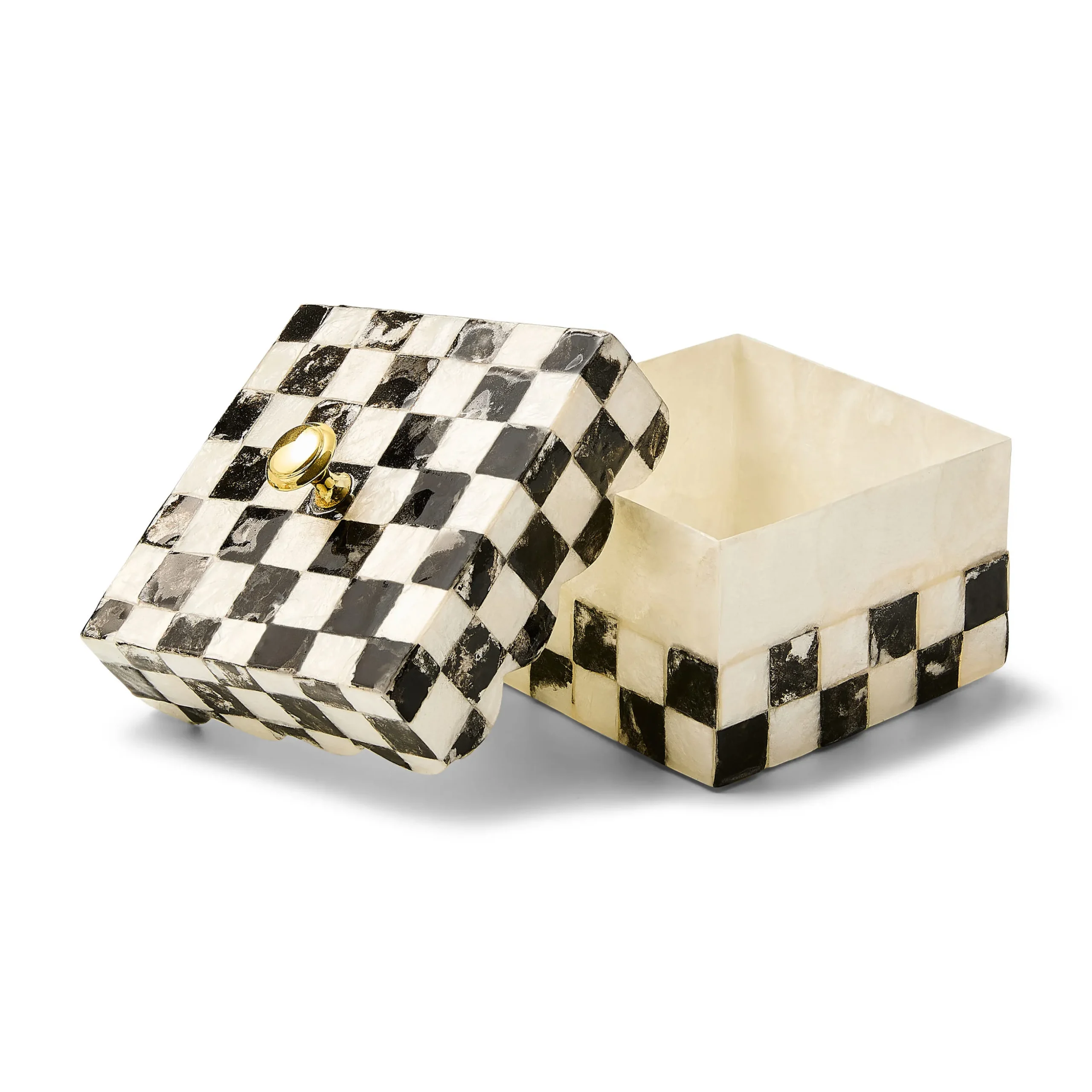 Courtly Check Capiz Scalloped Box