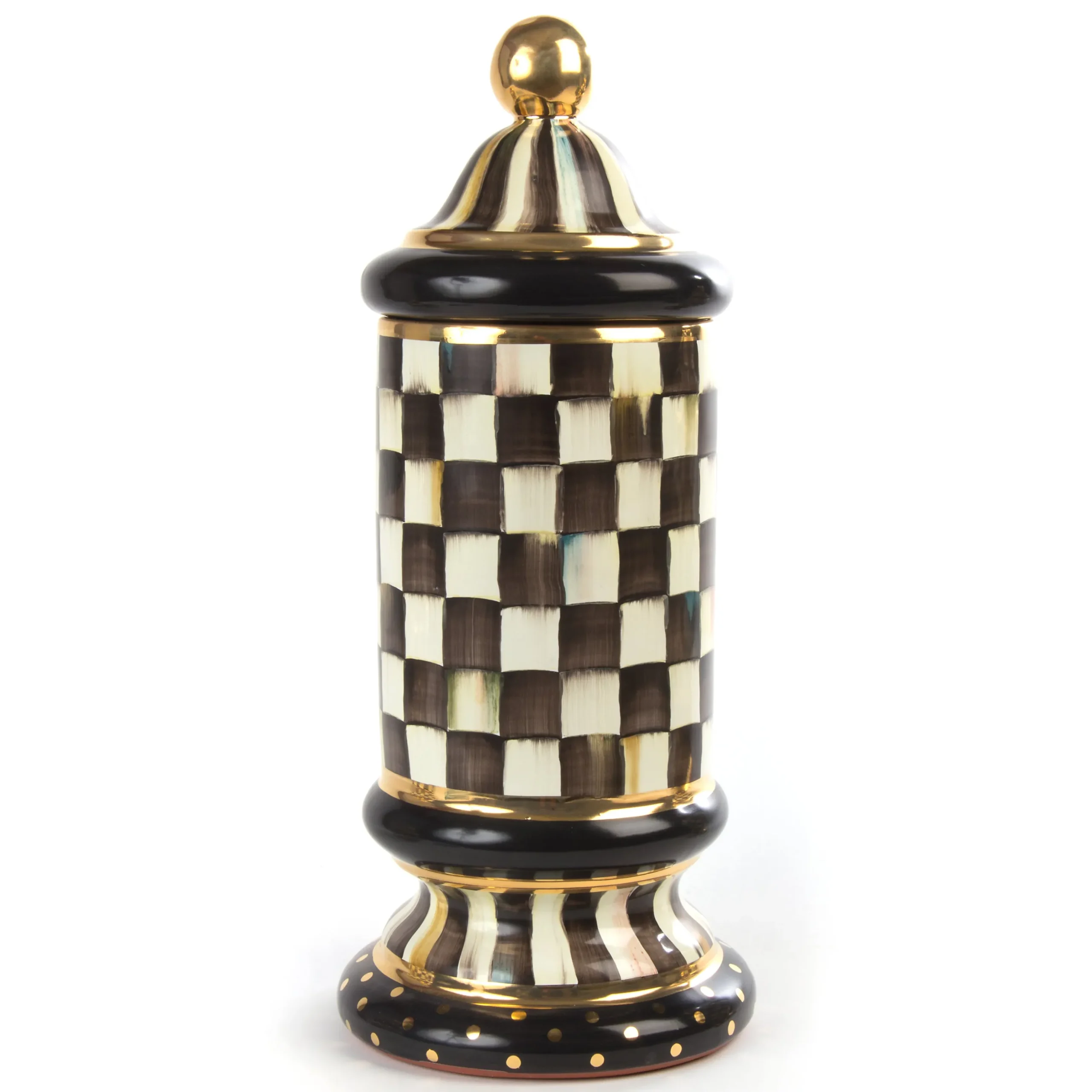 Courtly Check Ceramic Column Canister