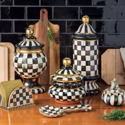 Courtly Check Ceramic Column Canister