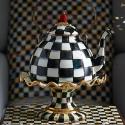 Courtly Check Ceramic Fluted Cake Stand