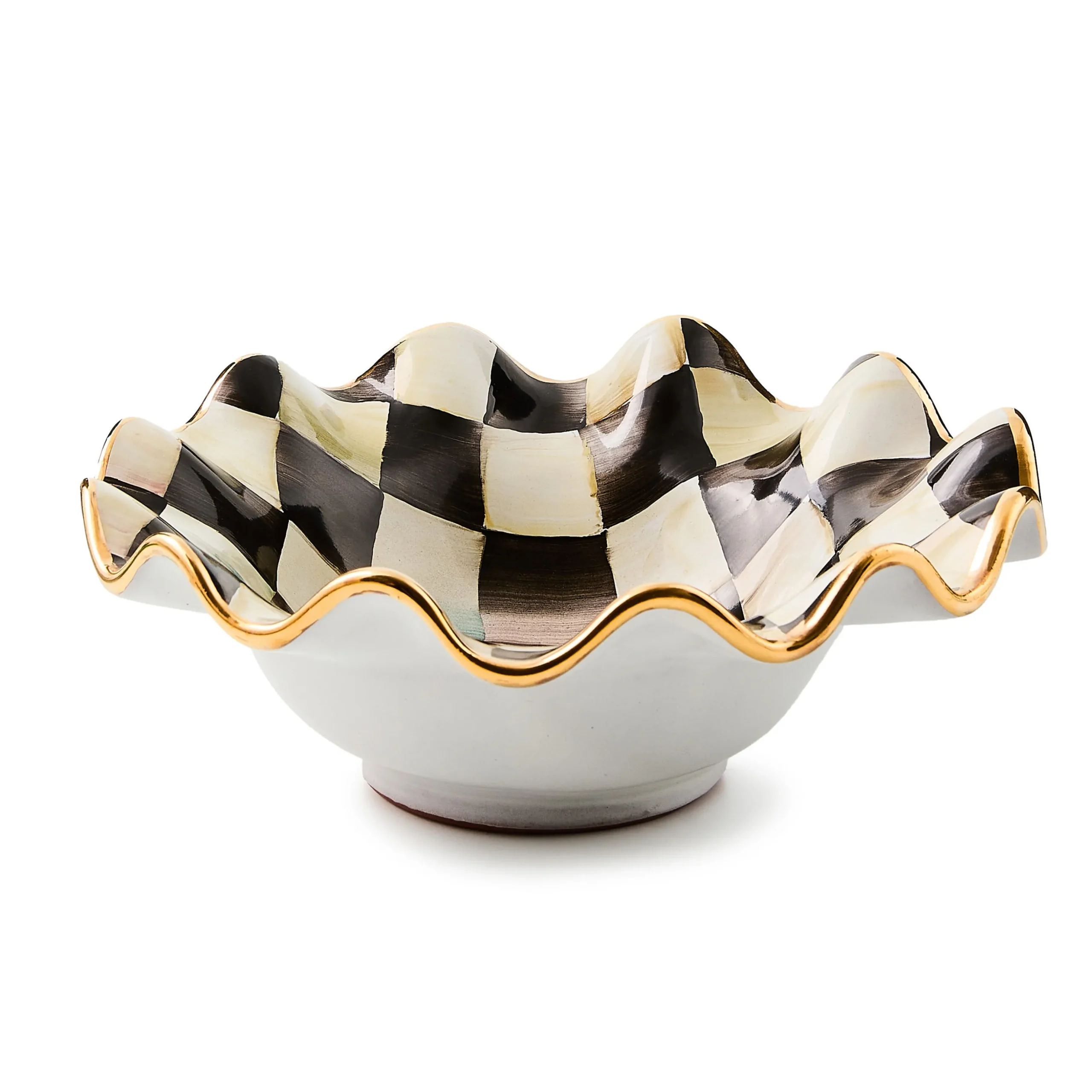 Courtly Check Ceramic Fluted Breakfast Bowl