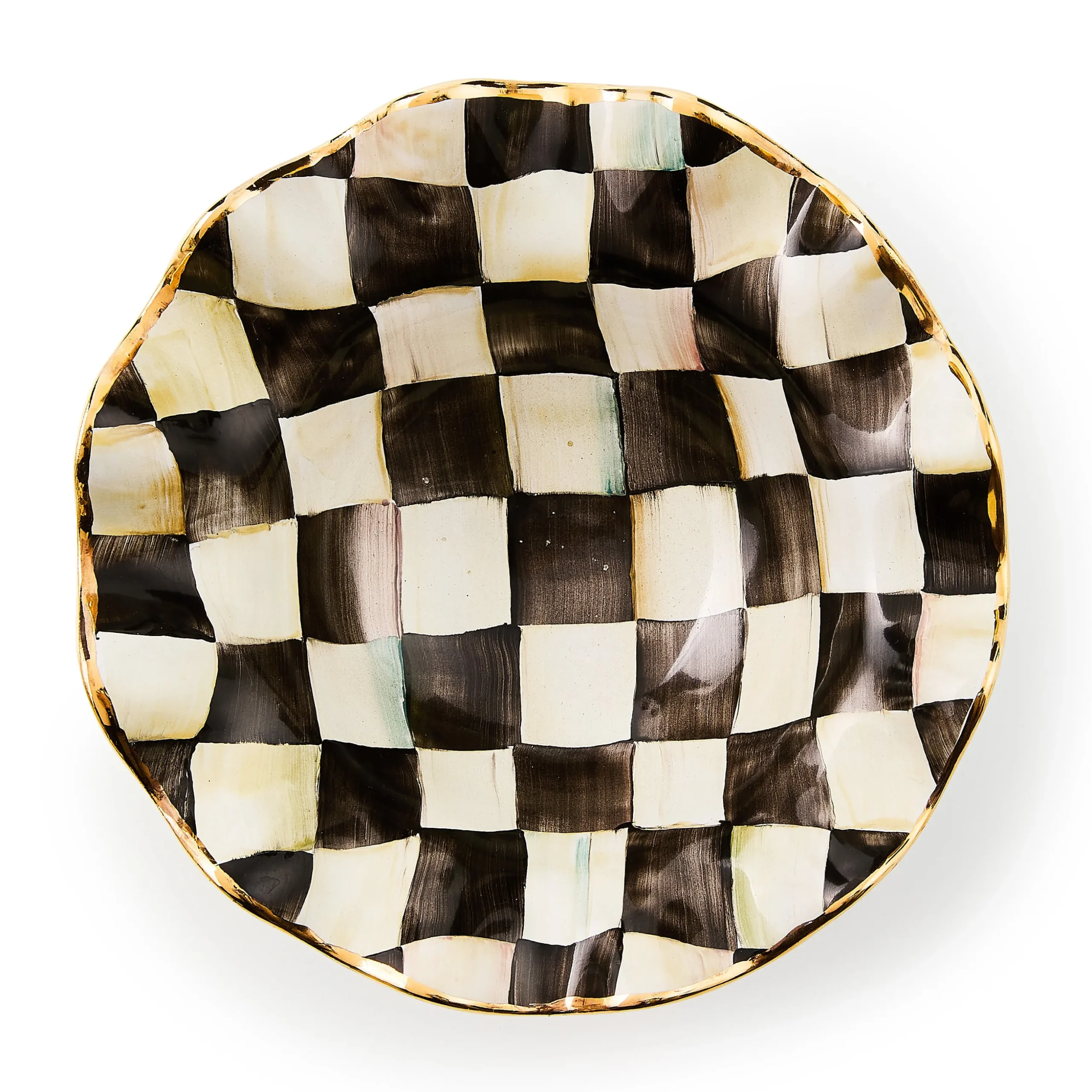 Courtly Check Ceramic Fluted Breakfast Bowl