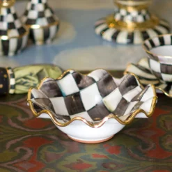 Courtly Check Ceramic Fluted Breakfast Bowl
