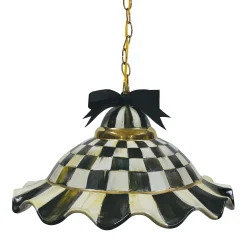 Courtly Check Ceramic Fluted Hanging Lamp