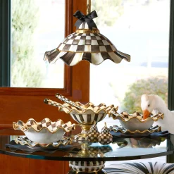 Courtly Check Ceramic Fluted Hanging Lamp