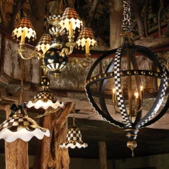 Courtly Check Ceramic Fluted Hanging Lamp