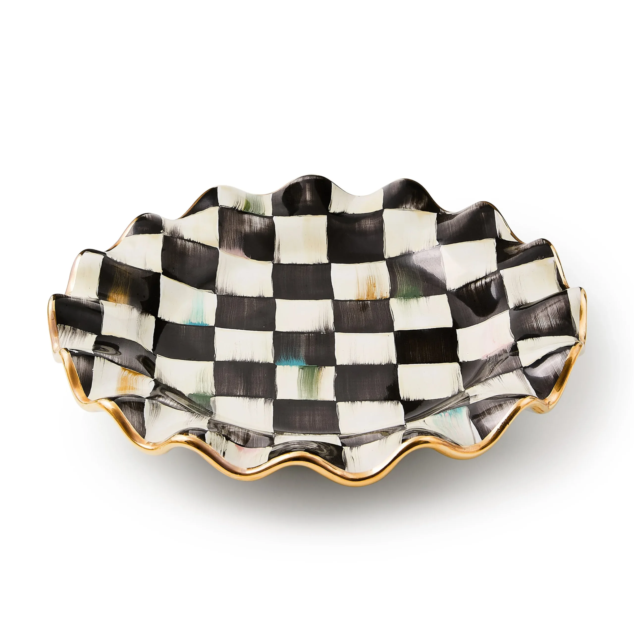 Courtly Check Ceramic Fluted Dessert Plate