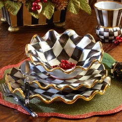 Courtly Check Ceramic Fluted Dessert Plate