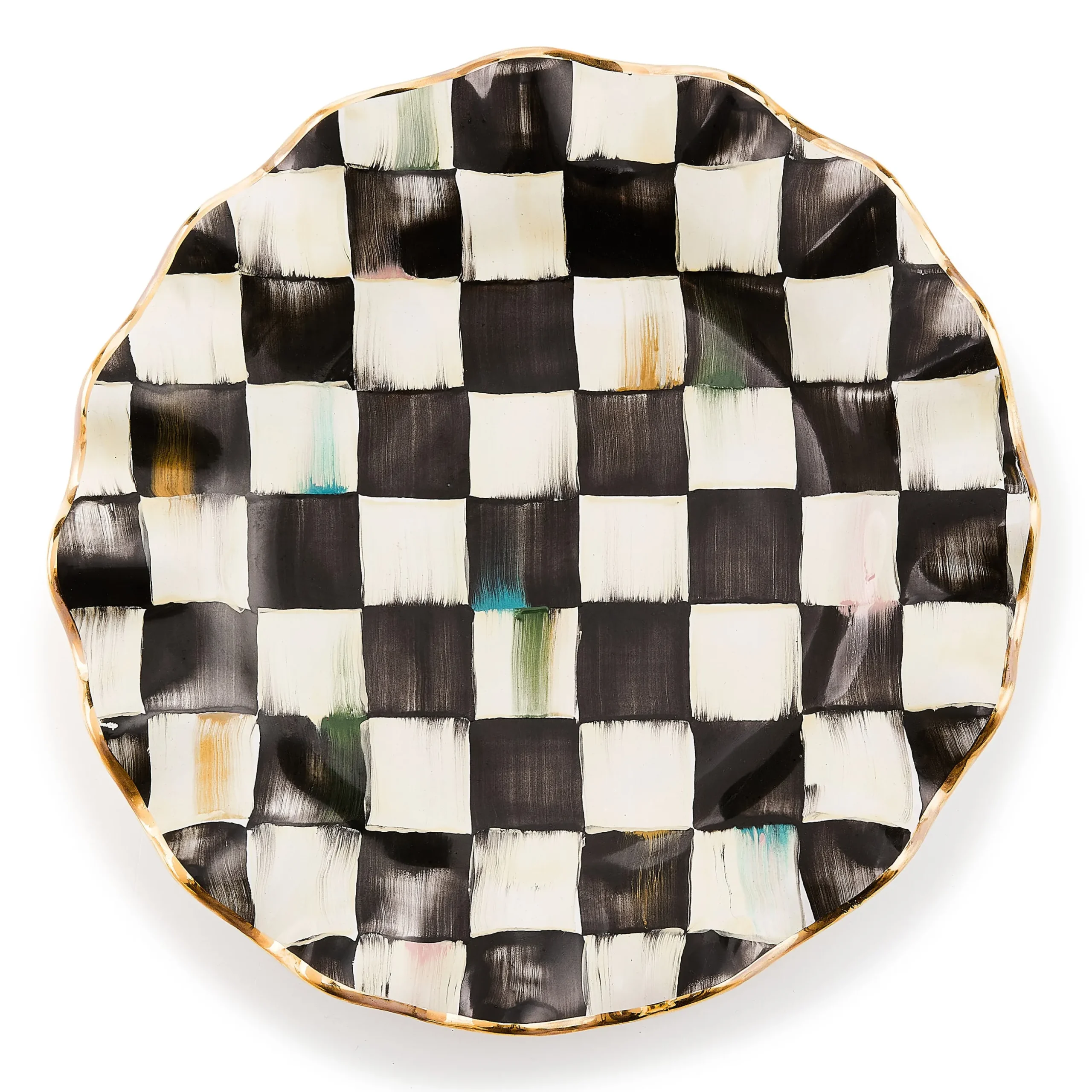 Courtly Check Ceramic Fluted Dessert Plate