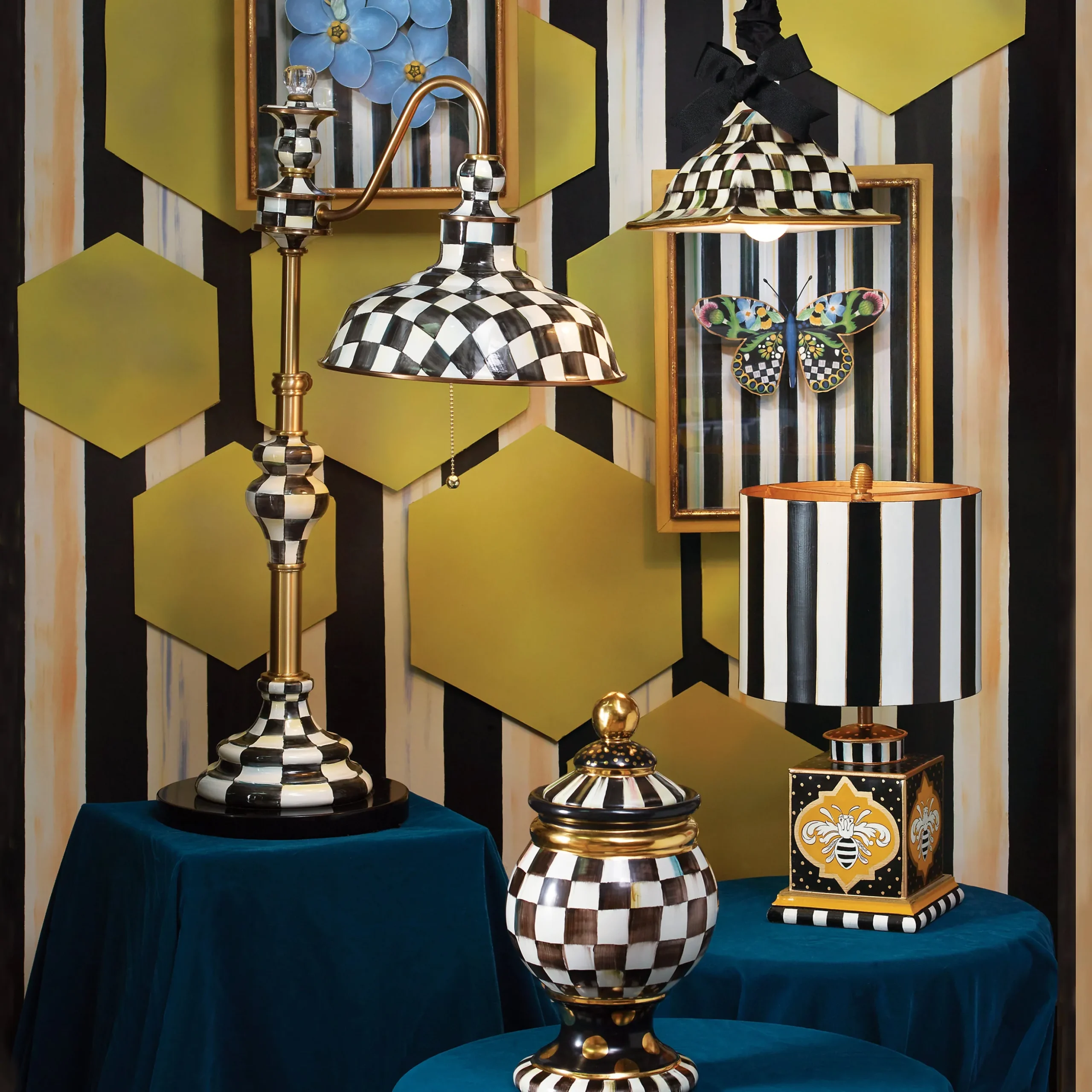 Courtly Check Ceramic Globe Canister