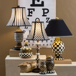 Courtly Check Ceramic Globe Lamp