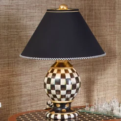 Courtly Check Ceramic Globe Lamp