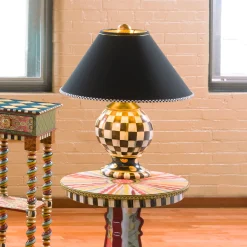 Courtly Check Ceramic Globe Lamp