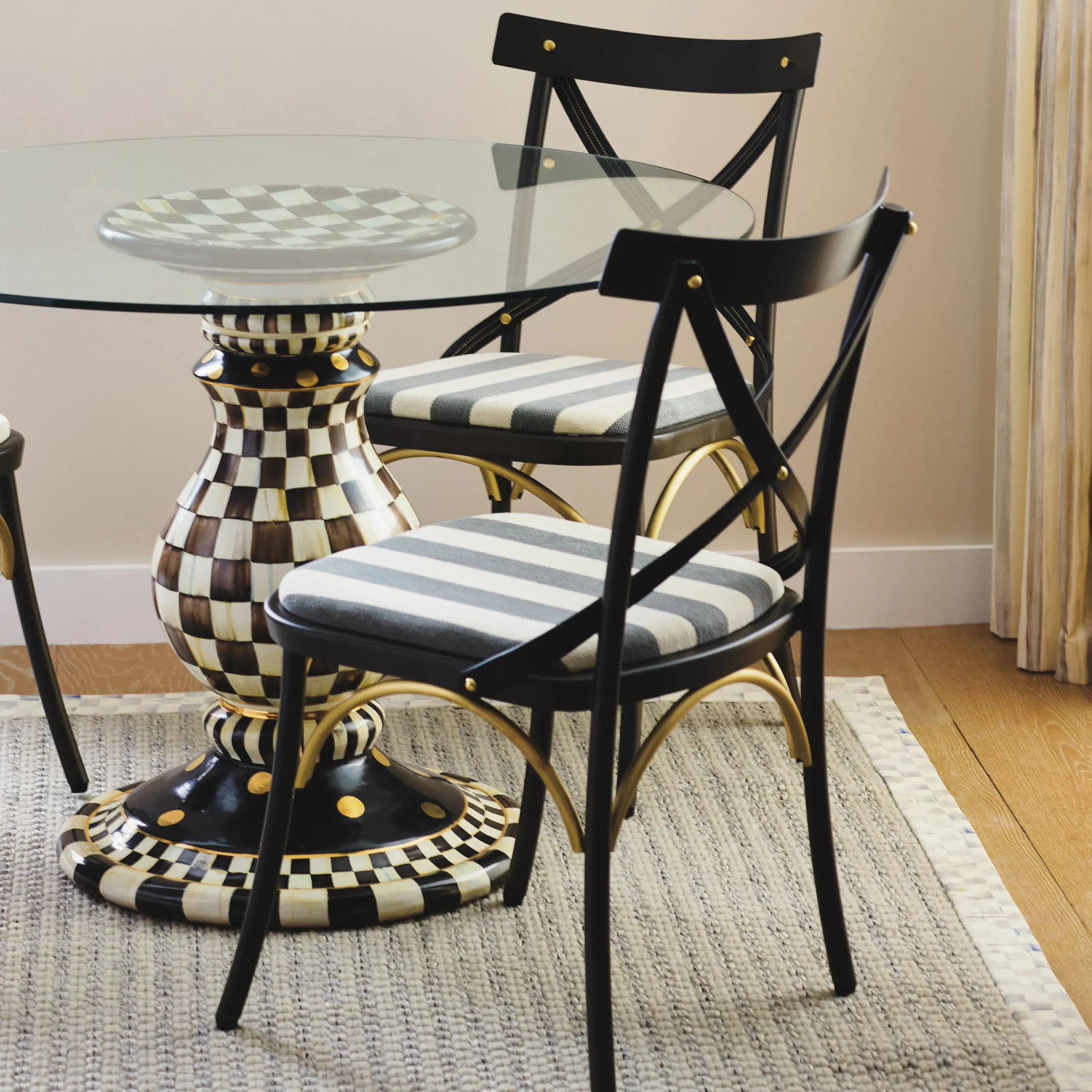 Courtly Check Ceramic Pedestal Table Base