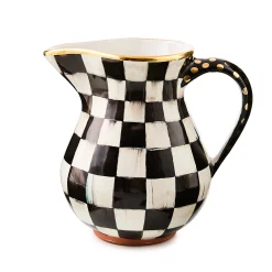 Courtly Check Ceramic Portly Pitcher