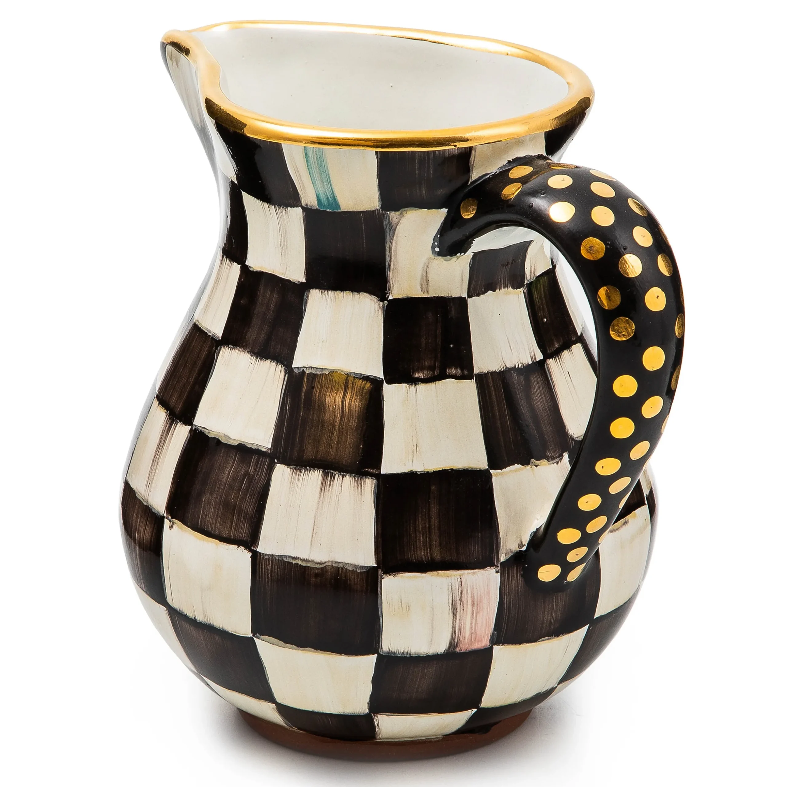 Courtly Check Ceramic Portly Pitcher