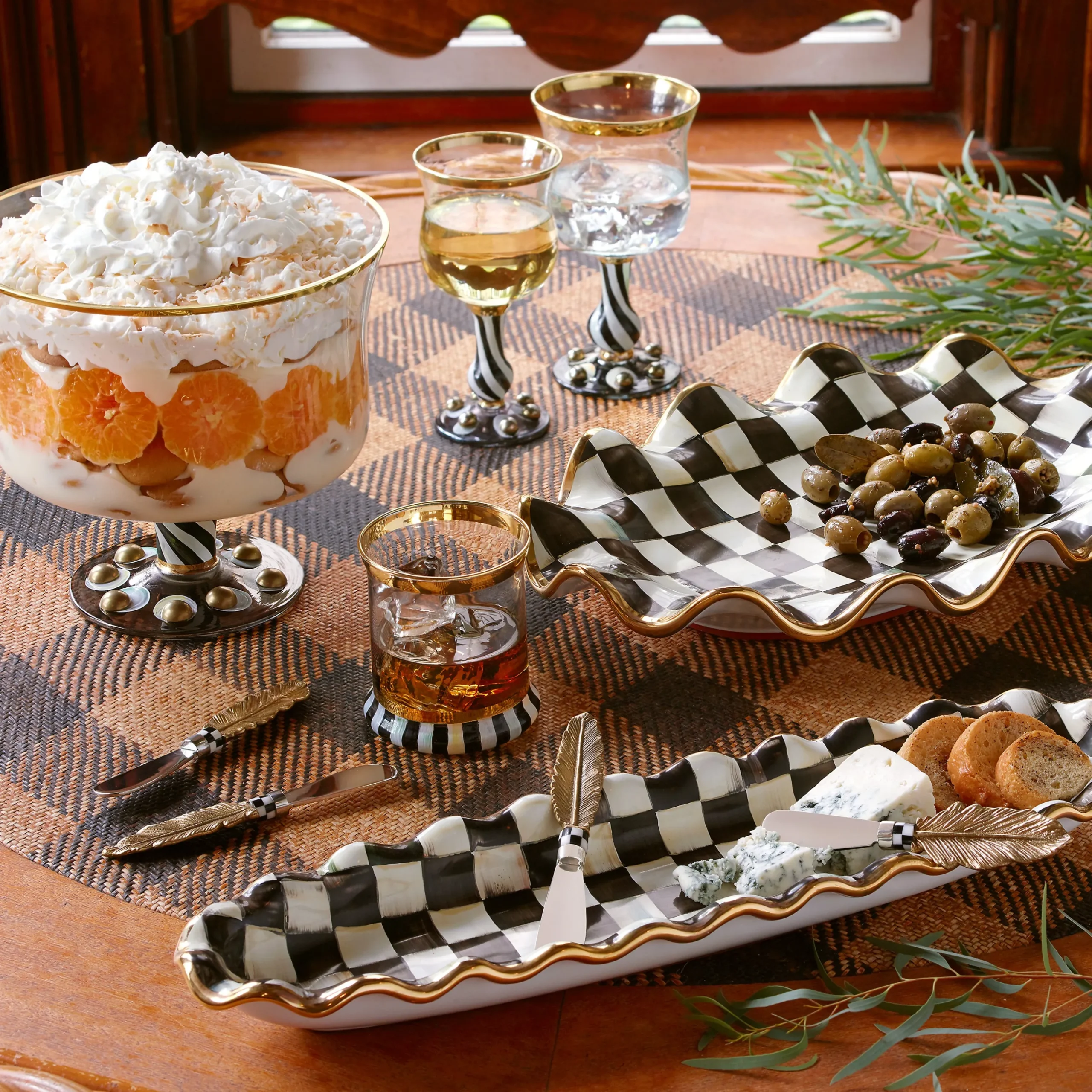 Courtly Check Ceramic Serving Platter