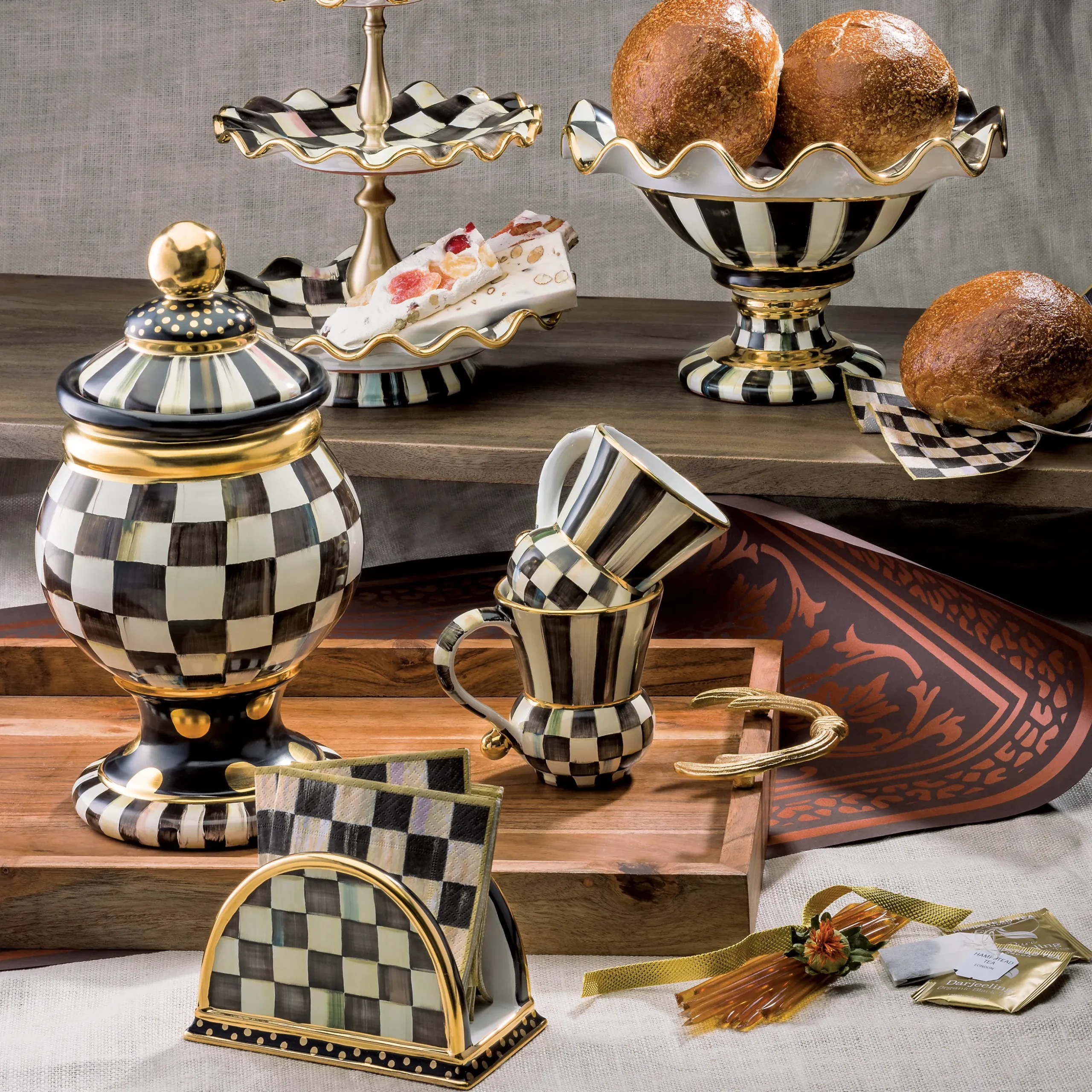 Courtly Check Ceramic Serving Platter