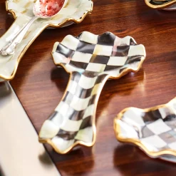Courtly Check Ceramic Spoon Rest