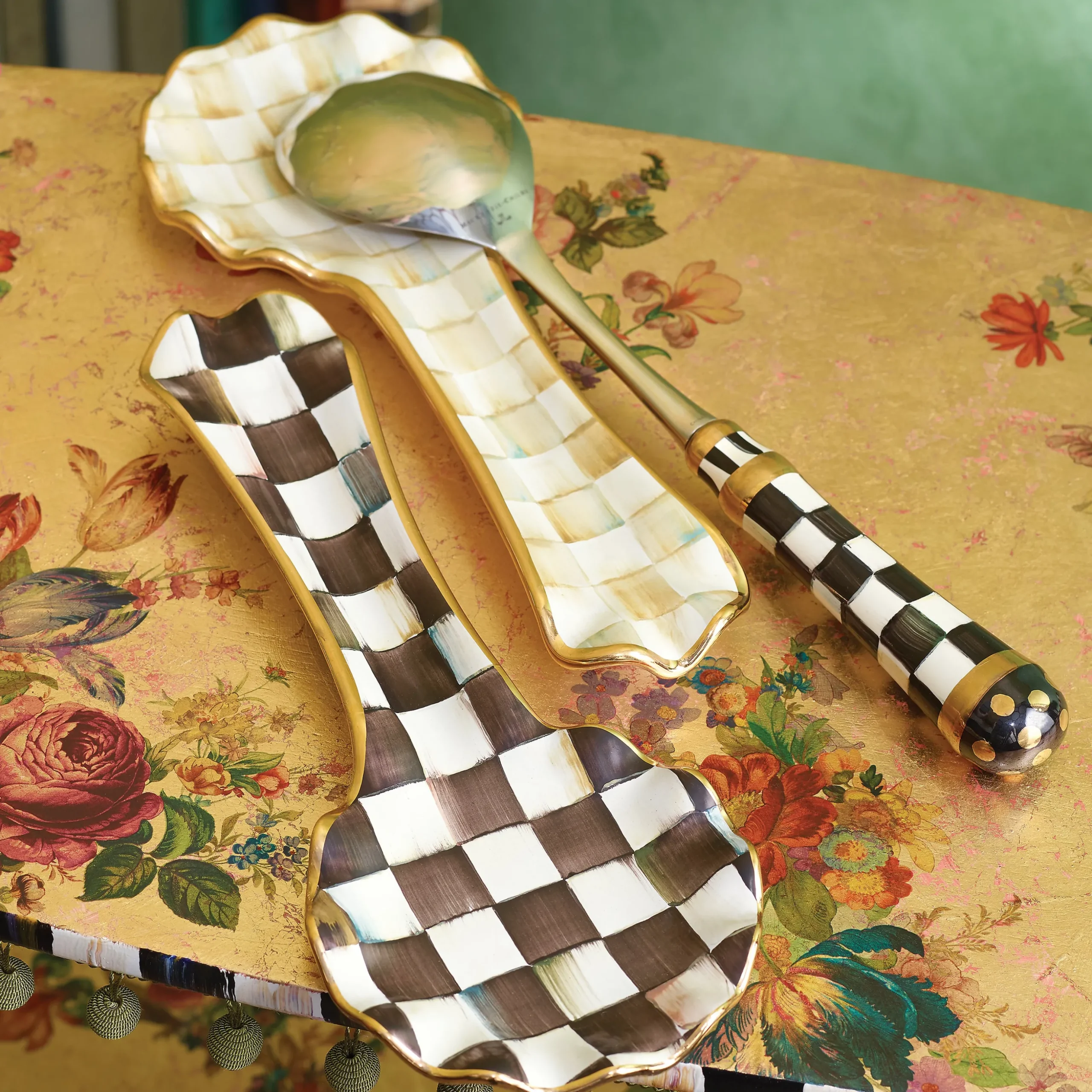 Courtly Check Ceramic Spoon Rest