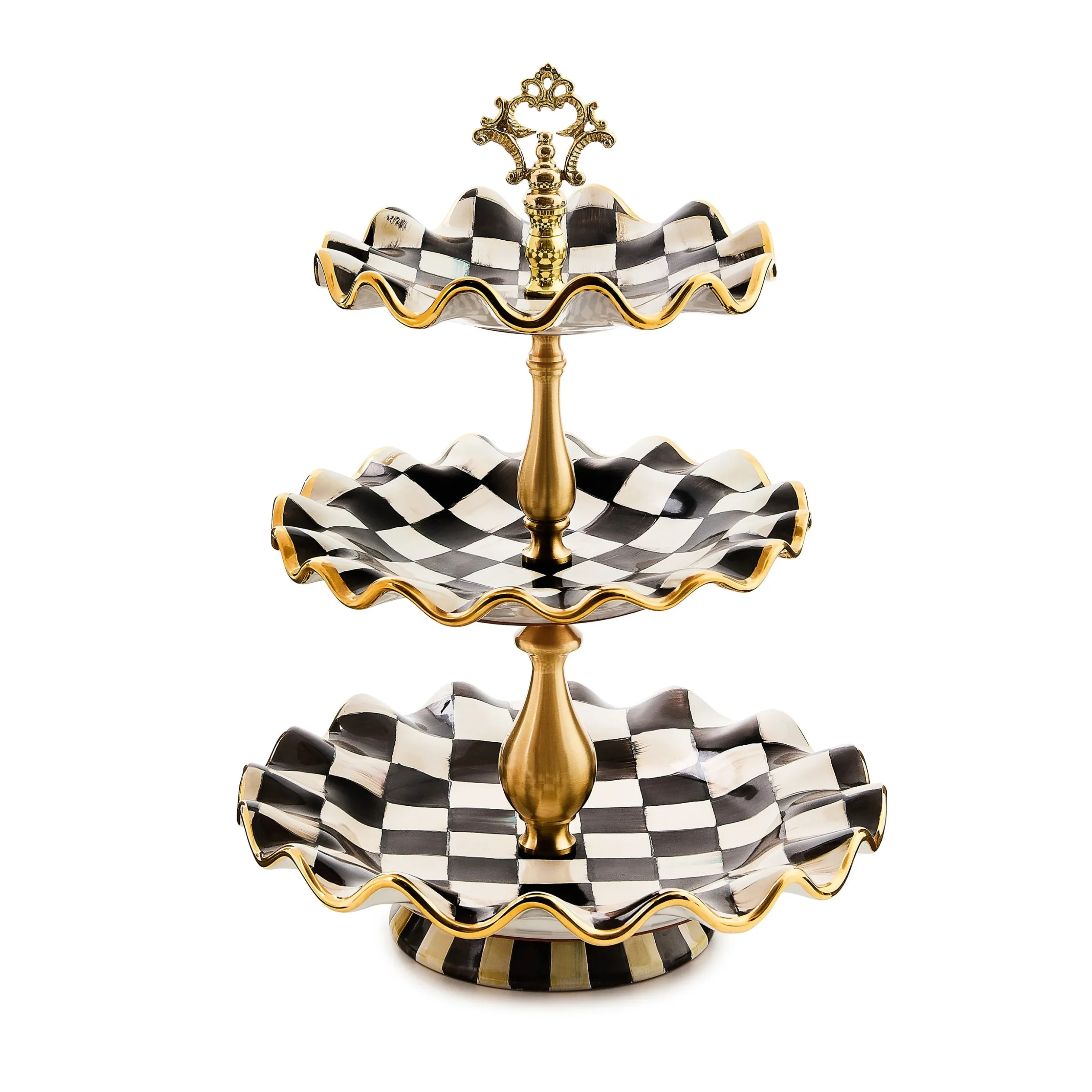 Courtly Check Ceramic Three Tier Sweet Stand