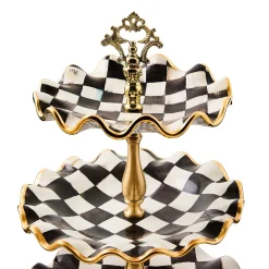 Courtly Check Ceramic Three Tier Sweet Stand