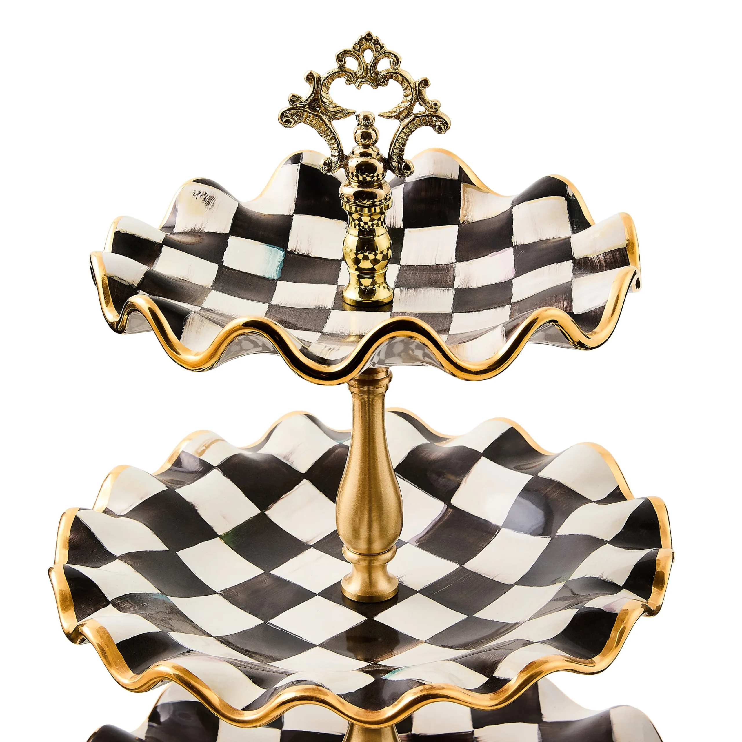 Courtly Check Ceramic Three Tier Sweet Stand