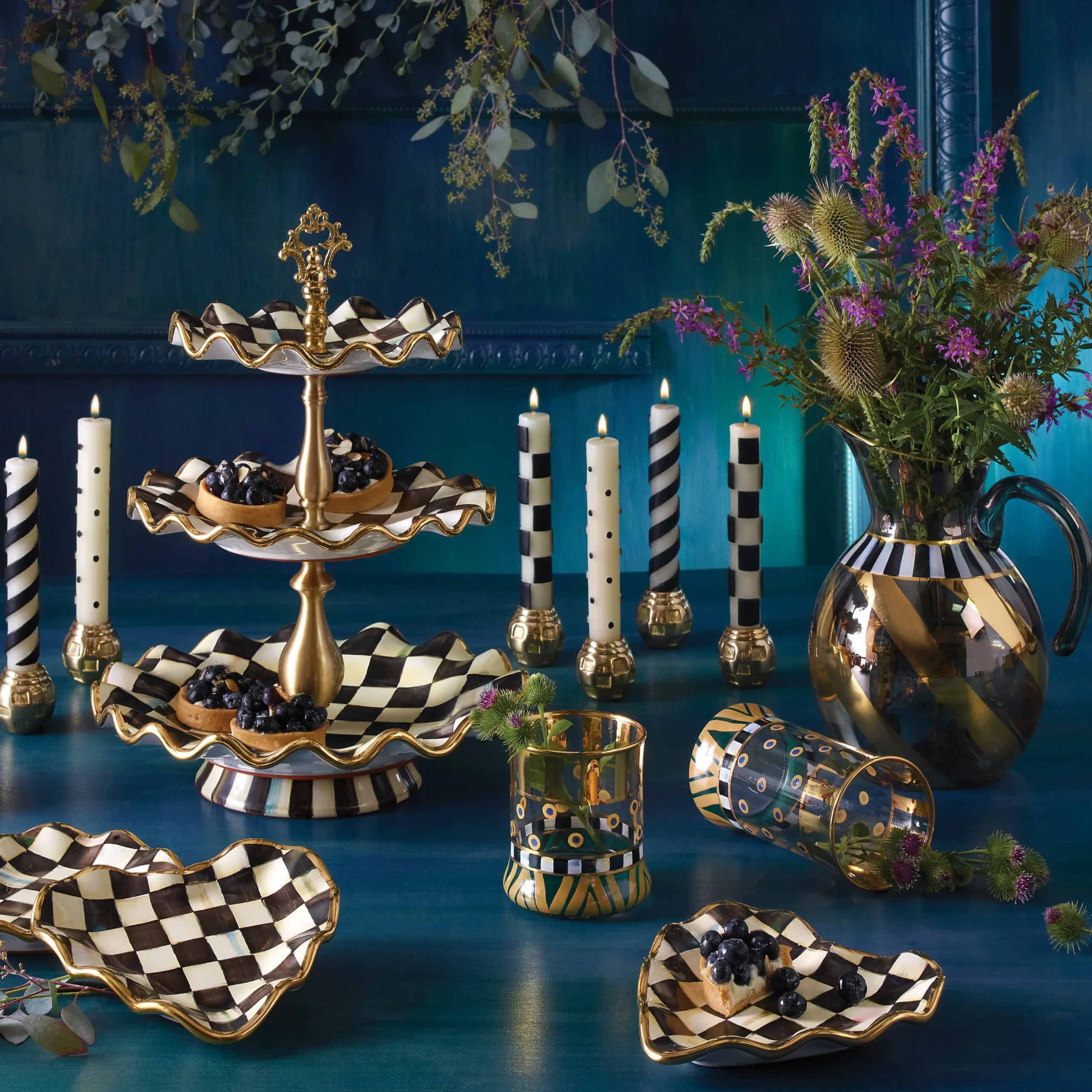 Courtly Check Ceramic Three Tier Sweet Stand