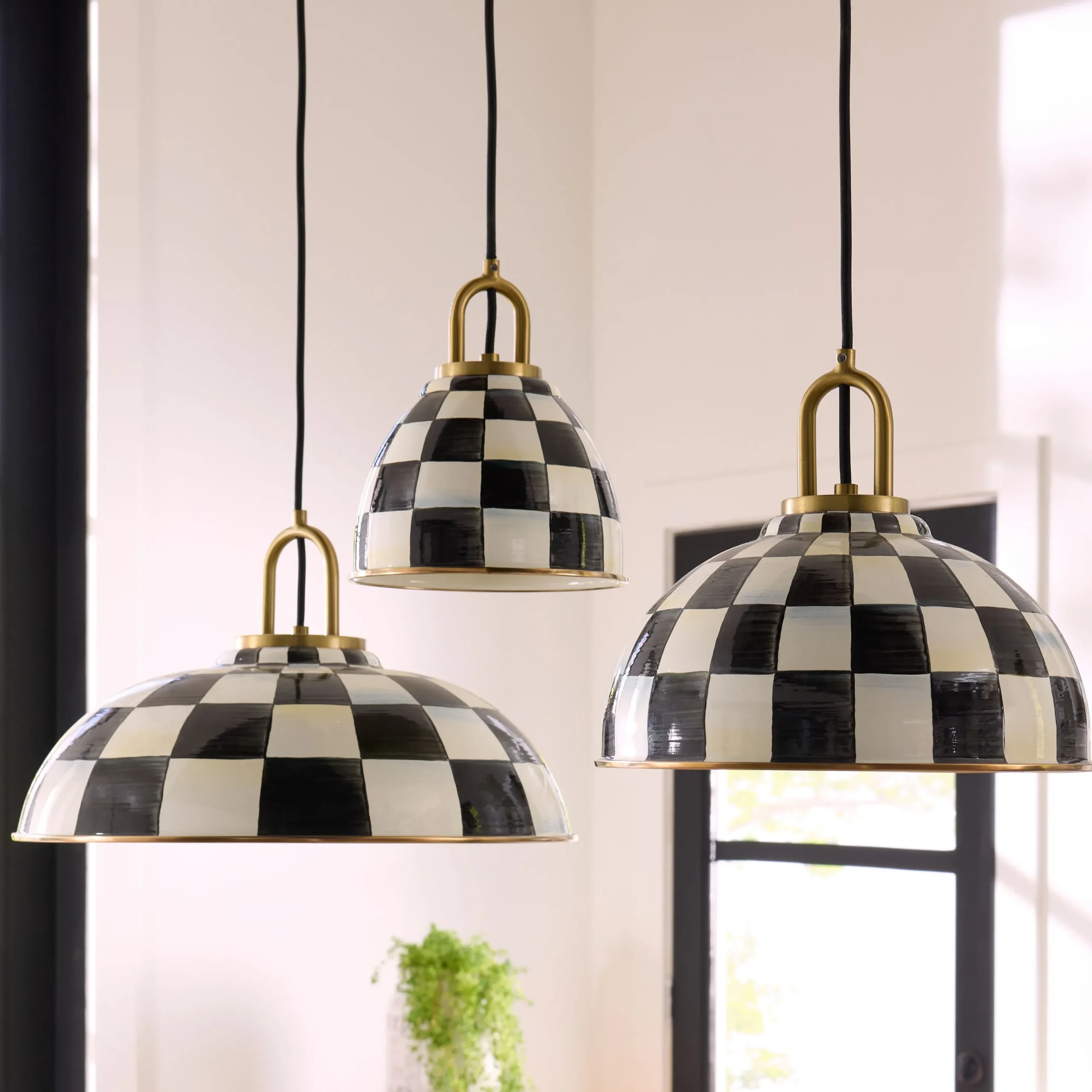 Courtly Check 12" Dome Pendant Lamp