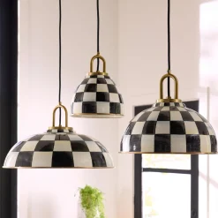 Courtly Check 8" Dome Pendant Lamp