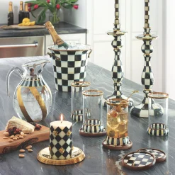 Courtly Check Enamel Coasters, Set of 4