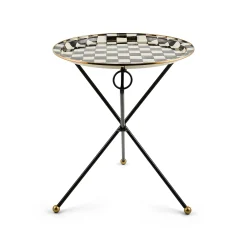 Courtly Check Enamel Tilt Accent Table