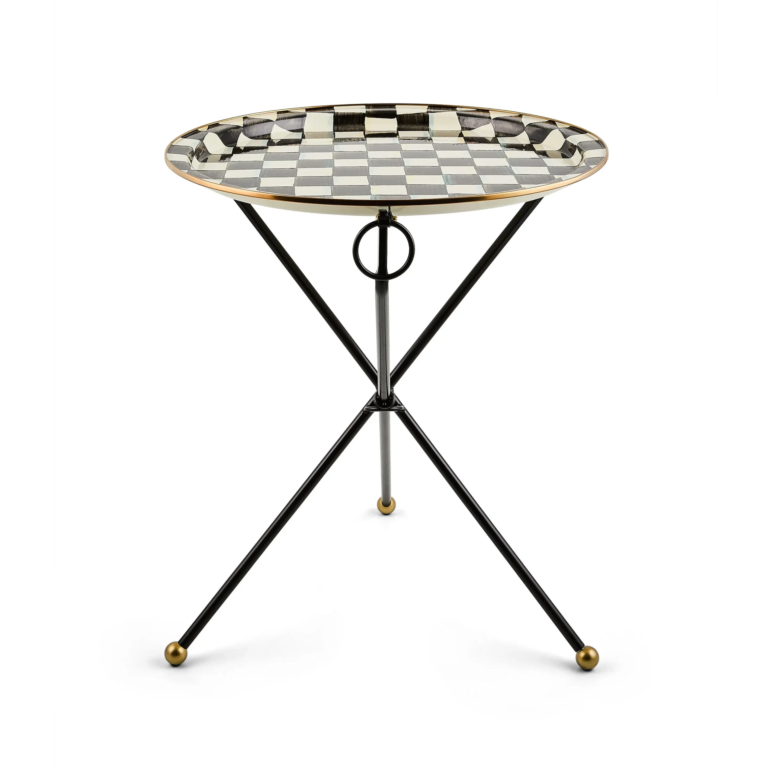 Courtly Check Enamel Tilt Accent Table