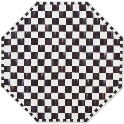 Courtly Checkered 6' Octagon Washable Rug