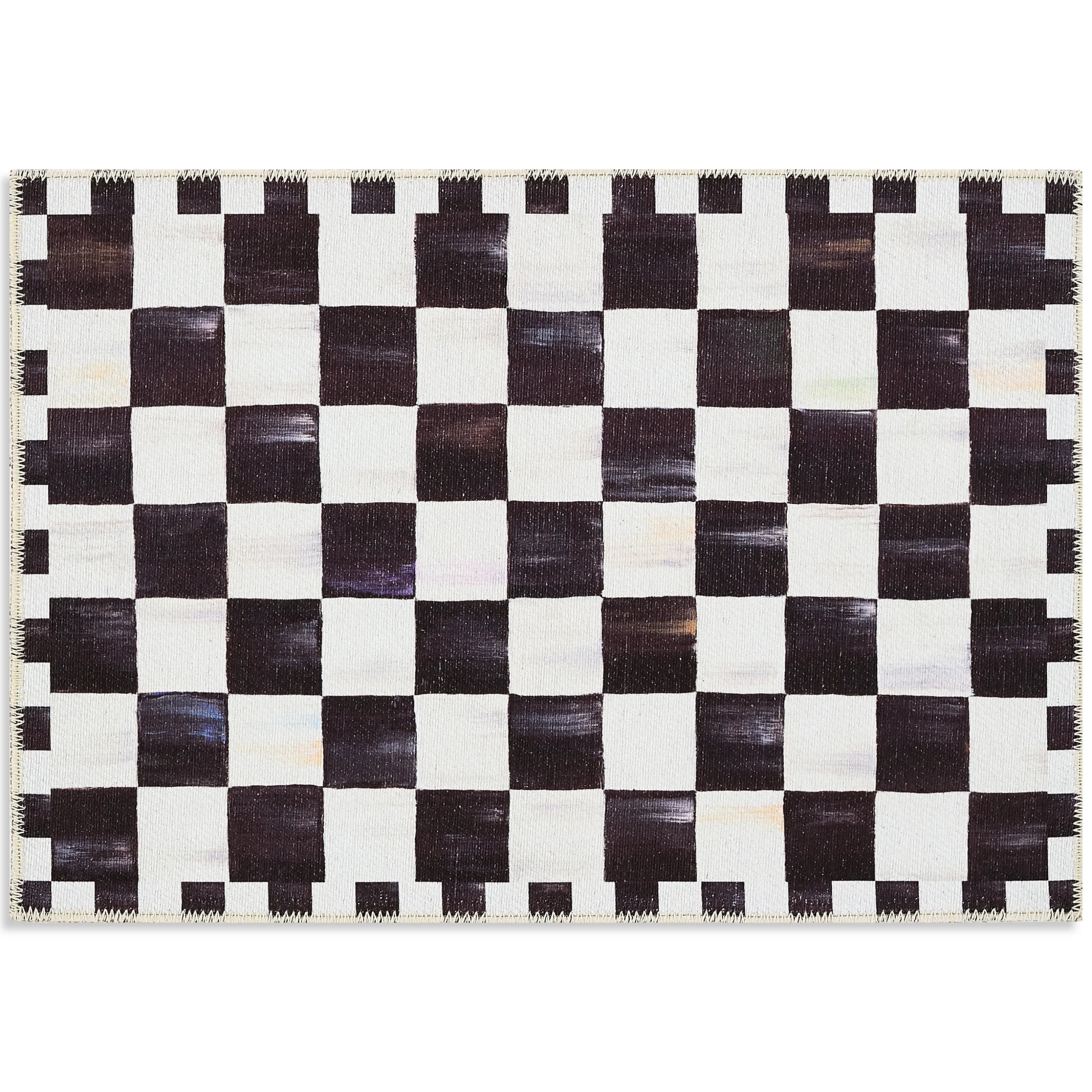 Courtly Checkered 2' x 3' Washable Rug