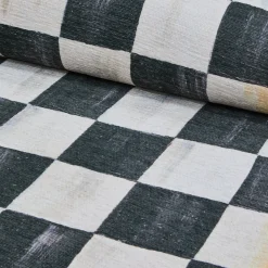 Courtly Checkered 3' x 5' Washable Rug